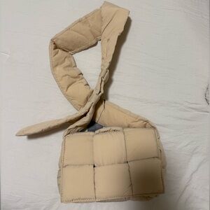 Tan Quilted Crossbody Bag